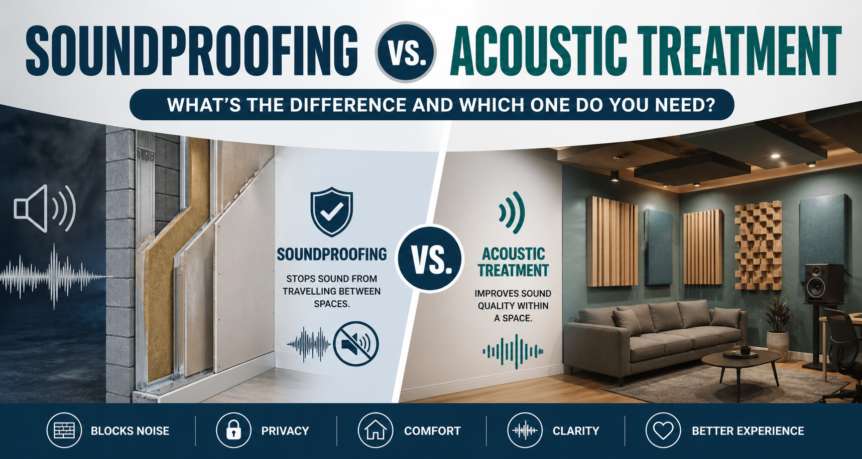 Soundproofing vs. Acoustic Treatment: What's the Difference?